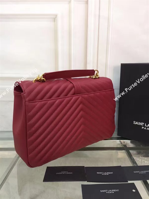 YSL large red leather shoulder College bag 4710