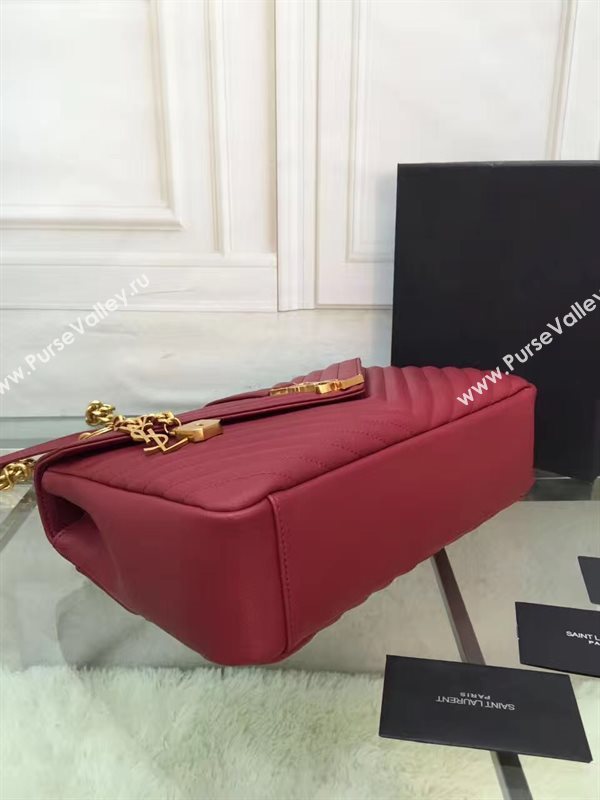 YSL large red leather shoulder College bag 4710