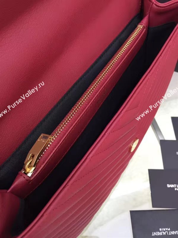 YSL large red leather shoulder College bag 4710
