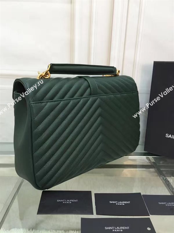 YSL large green leather shoulder College bag 4711