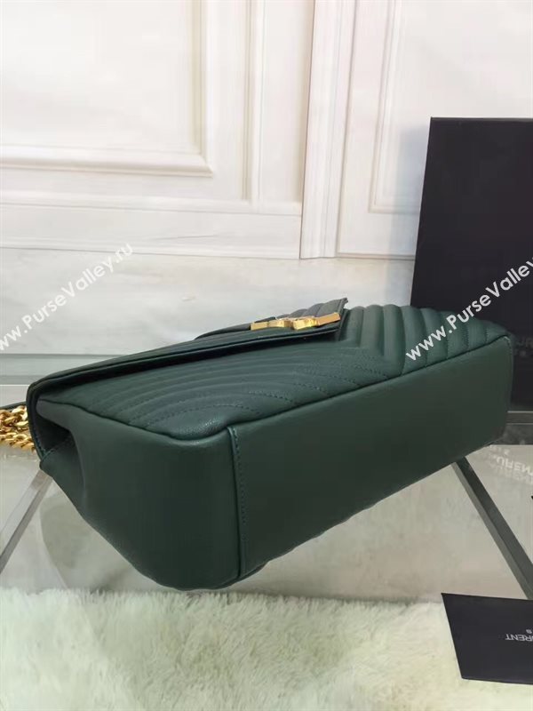 YSL large green leather shoulder College bag 4711