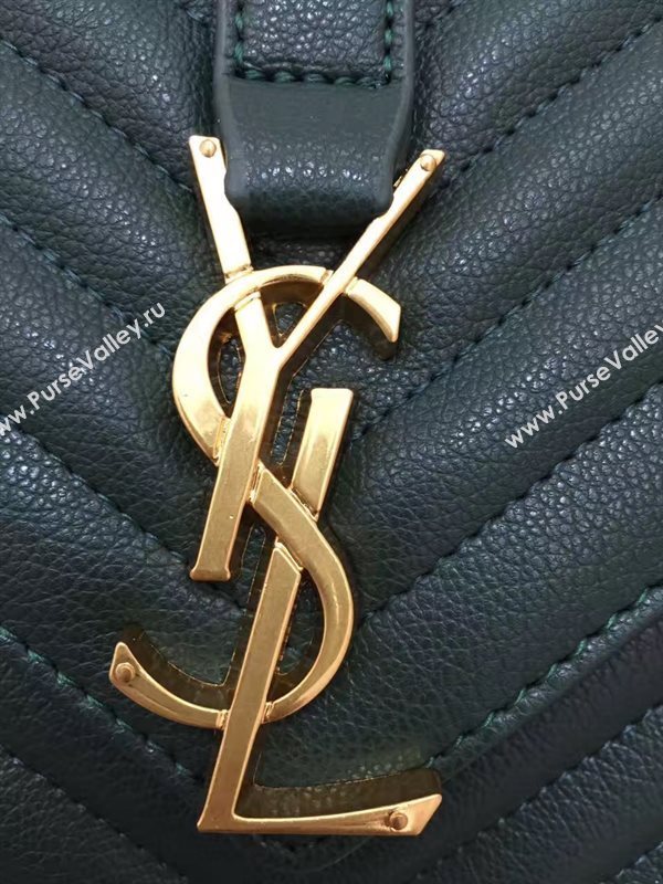 YSL large green leather shoulder College bag 4711