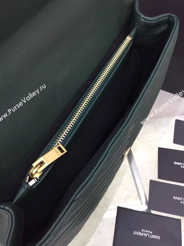 YSL large green leather shoulder College bag 4711