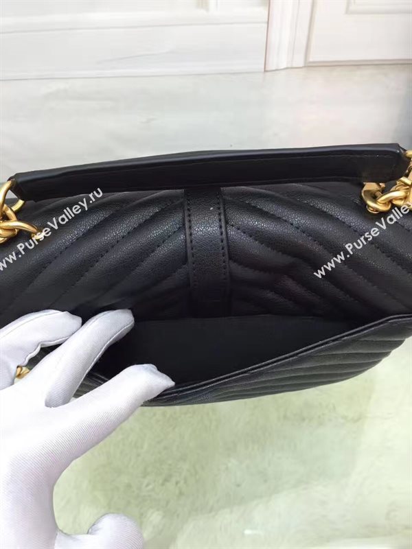 YSL small black leather shoulder College bag 4712