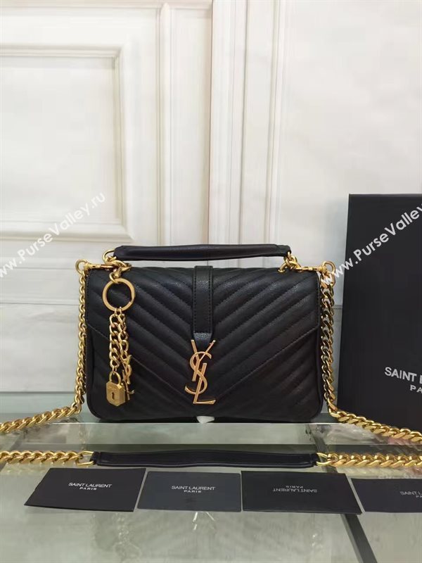 YSL small black leather shoulder College bag 4712