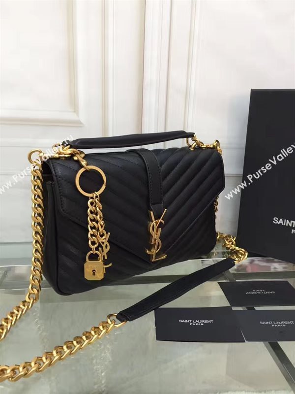 YSL small black leather shoulder College bag 4712