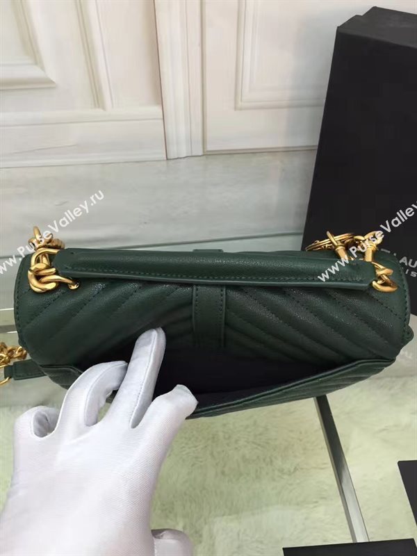 YSL small green leather shoulder College bag 4713