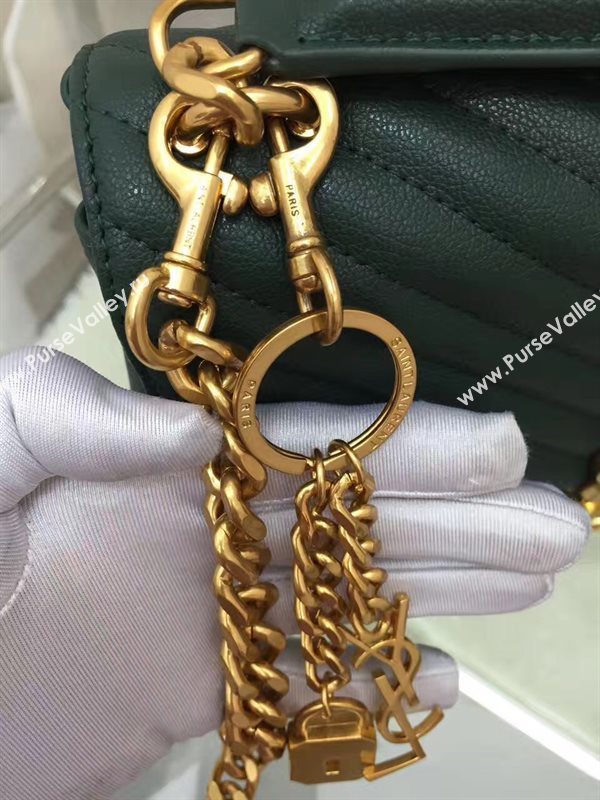 YSL small green leather shoulder College bag 4713