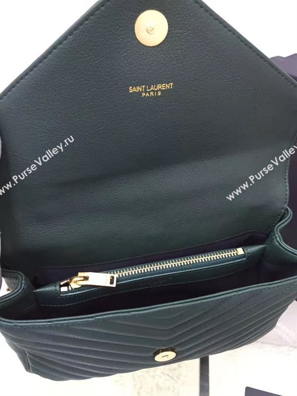 YSL small green leather shoulder College bag 4713
