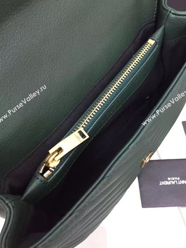 YSL small green leather shoulder College bag 4713