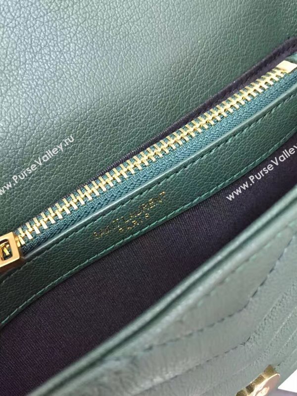YSL small green leather shoulder College bag 4713