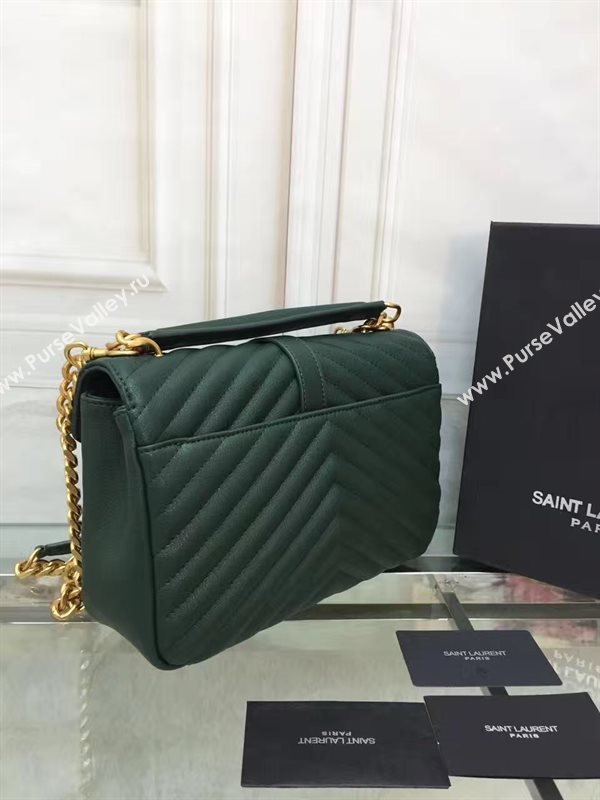 YSL small green leather shoulder College bag 4713