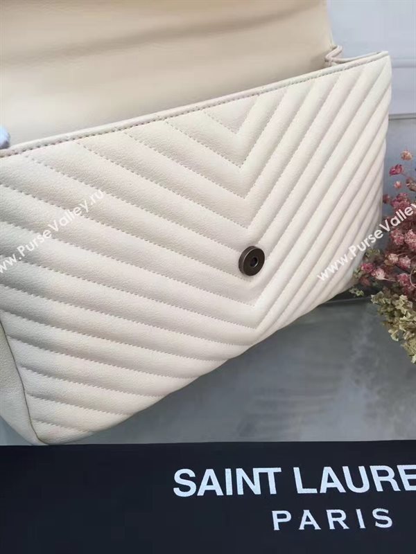 YSL large cream leather shoulder College bag 4714