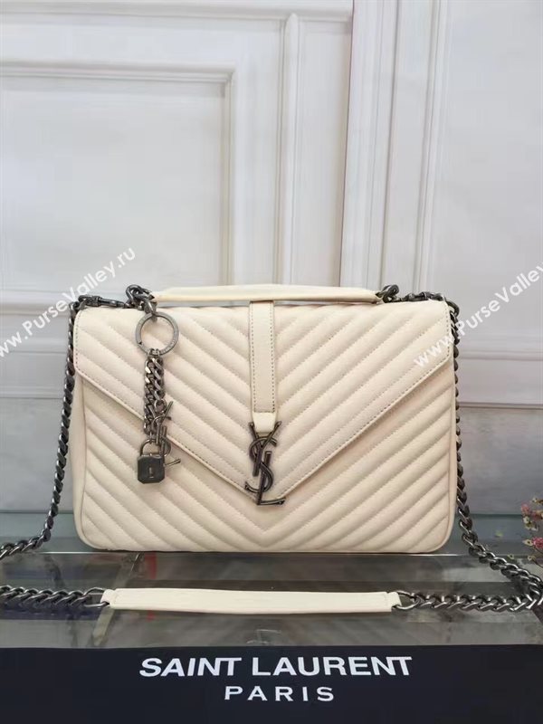 YSL large cream leather shoulder College bag 4714