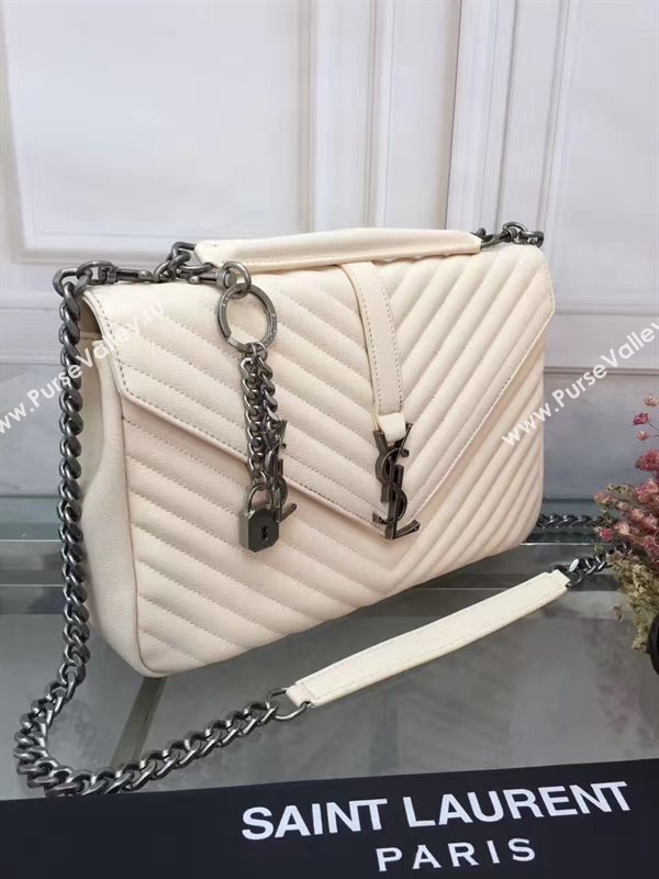 YSL large cream leather shoulder College bag 4714