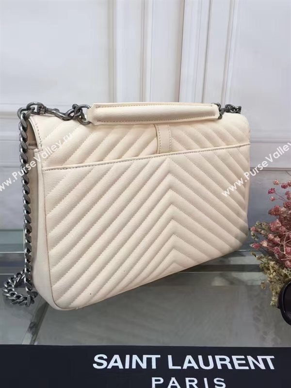 YSL large cream leather shoulder College bag 4714