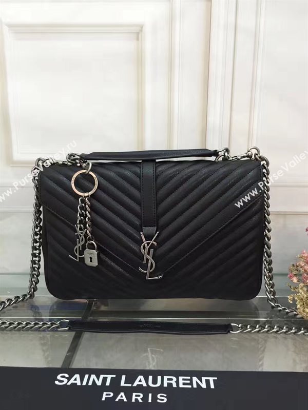 YSL large black shoulder College bag 4718