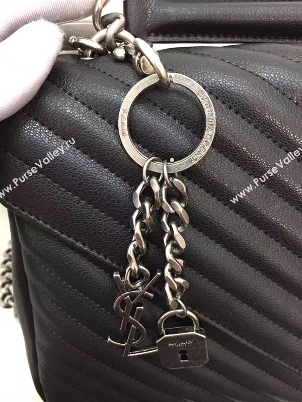 YSL large black shoulder College bag 4718