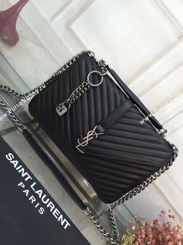 YSL large black shoulder College bag 4718