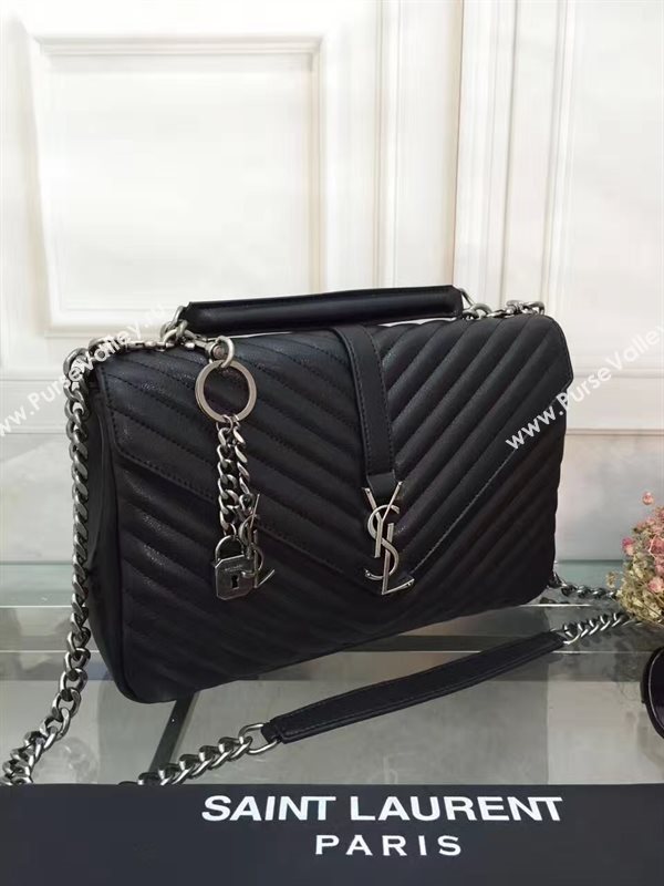 YSL large black shoulder College bag 4718