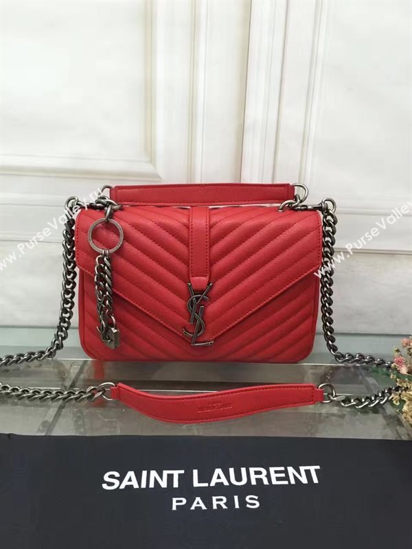 YSL small College shoulder leather red bag 4720