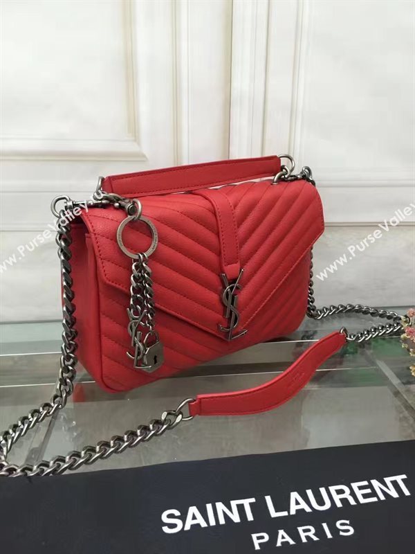 YSL small College shoulder leather red bag 4720