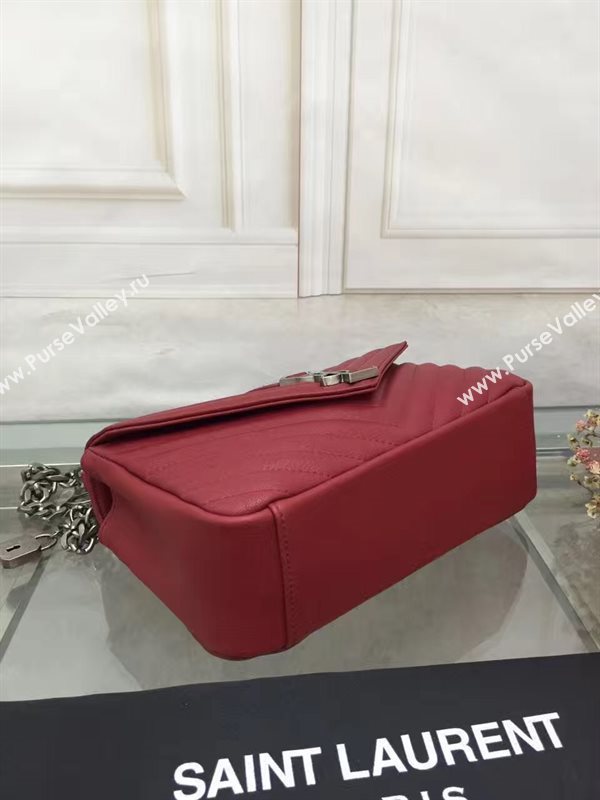 YSL small College shoulder leather wine bag 4721