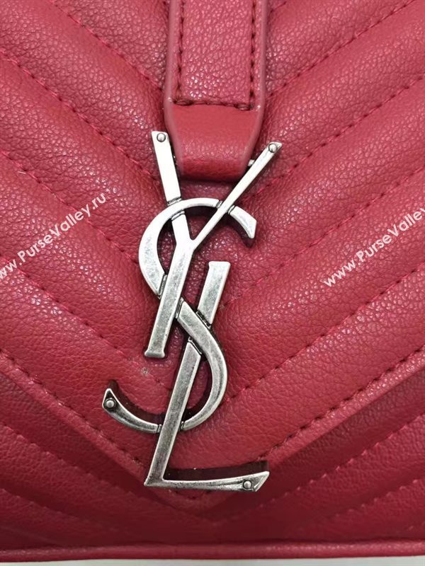 YSL small College shoulder leather wine bag 4721