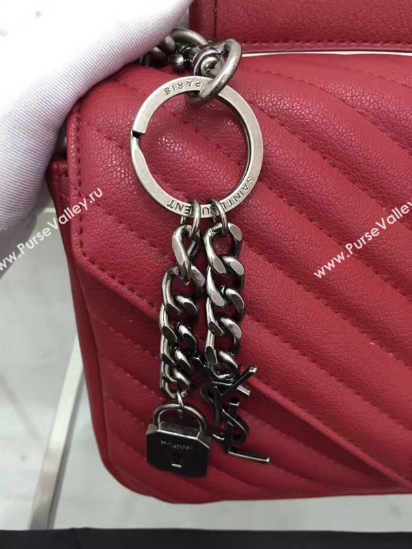 YSL small College shoulder leather wine bag 4721