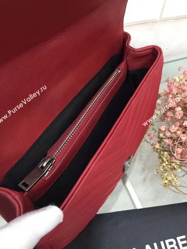 YSL small College shoulder leather wine bag 4721