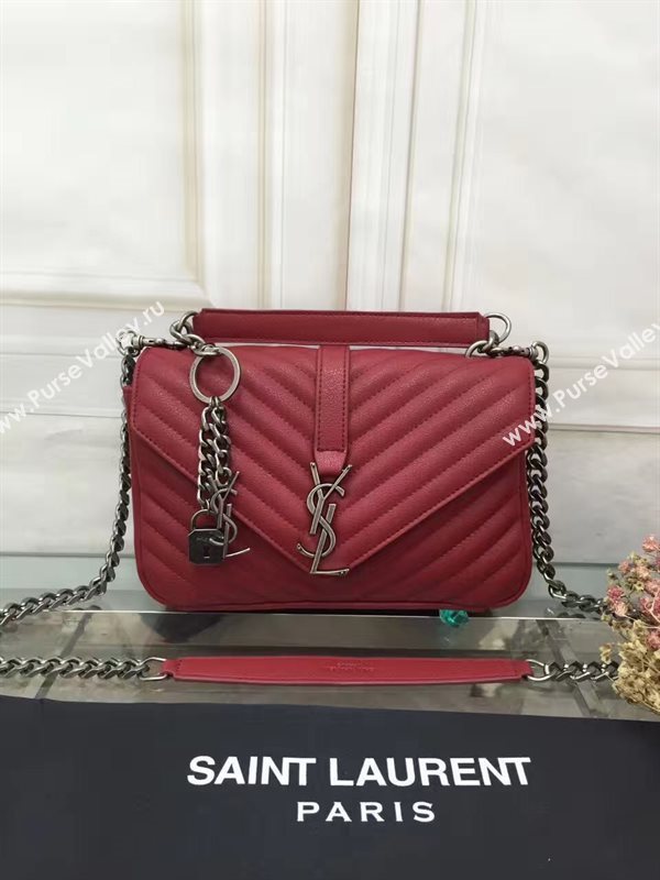 YSL small College shoulder leather wine bag 4721