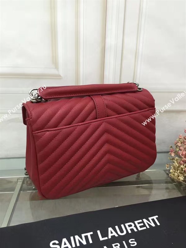 YSL small College shoulder leather wine bag 4721