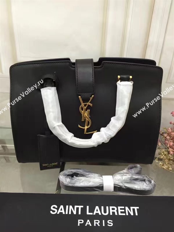 YSL cabas shoulder black leather smooth bag 4726