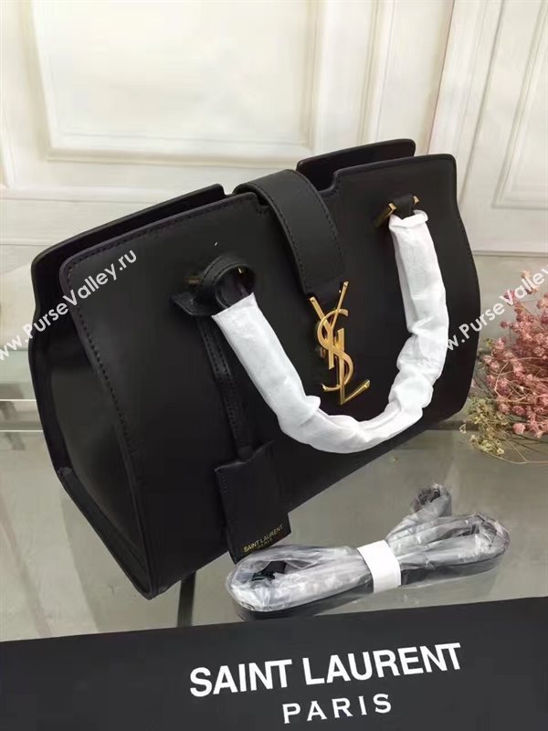 YSL cabas shoulder black leather smooth bag 4726