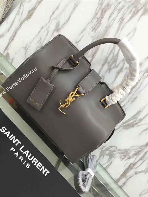 YSL gray leather shoulder cabas bag 4727