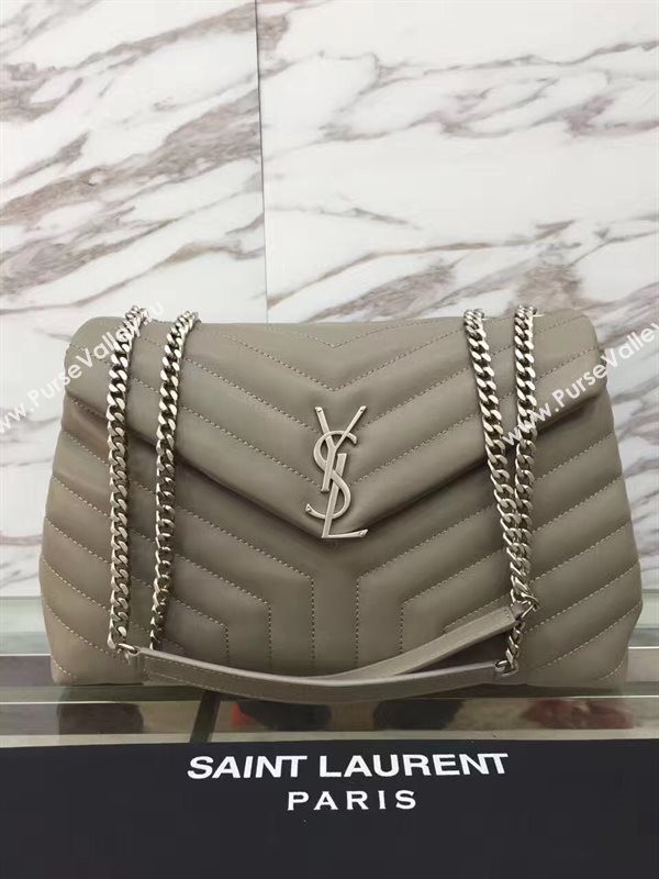 YSL large gray chain shoulder monogram bag 4733