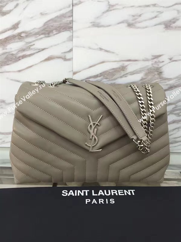 YSL large gray chain shoulder monogram bag 4733