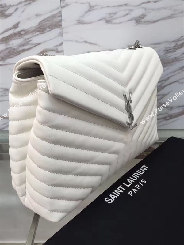 YSL X-large white chain shoulder monogram bag 4735