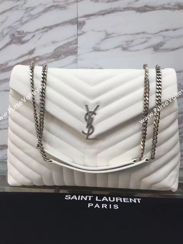 YSL X-large white chain shoulder monogram bag 4735