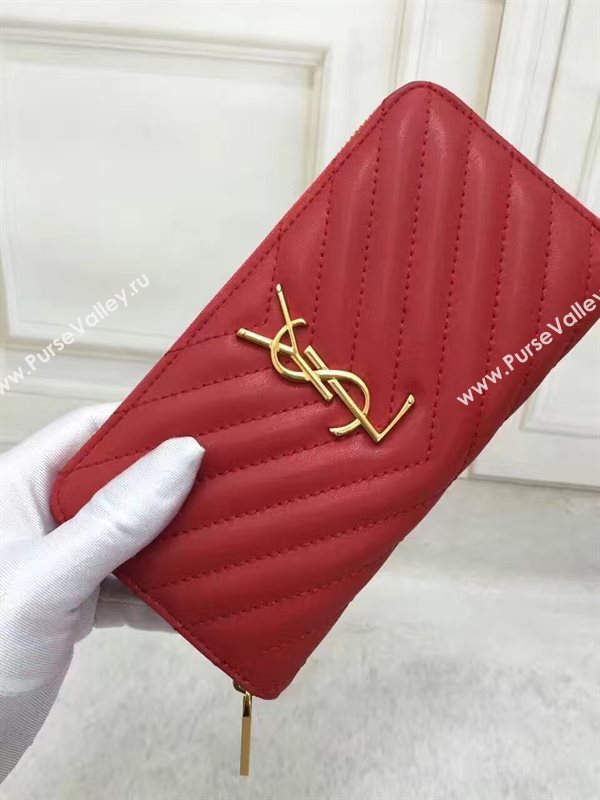 YSL zipper wallet red bag 4851