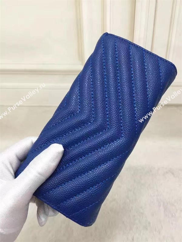 YSL grain leather wallet navy bag 4852