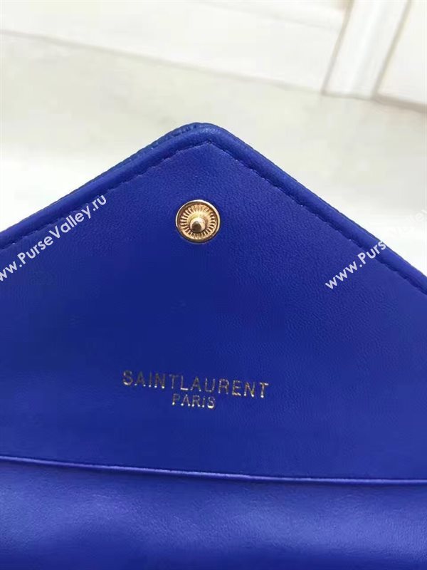 YSL grain leather wallet navy bag 4852