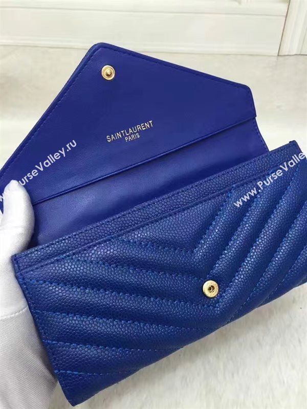 YSL grain leather wallet navy bag 4852
