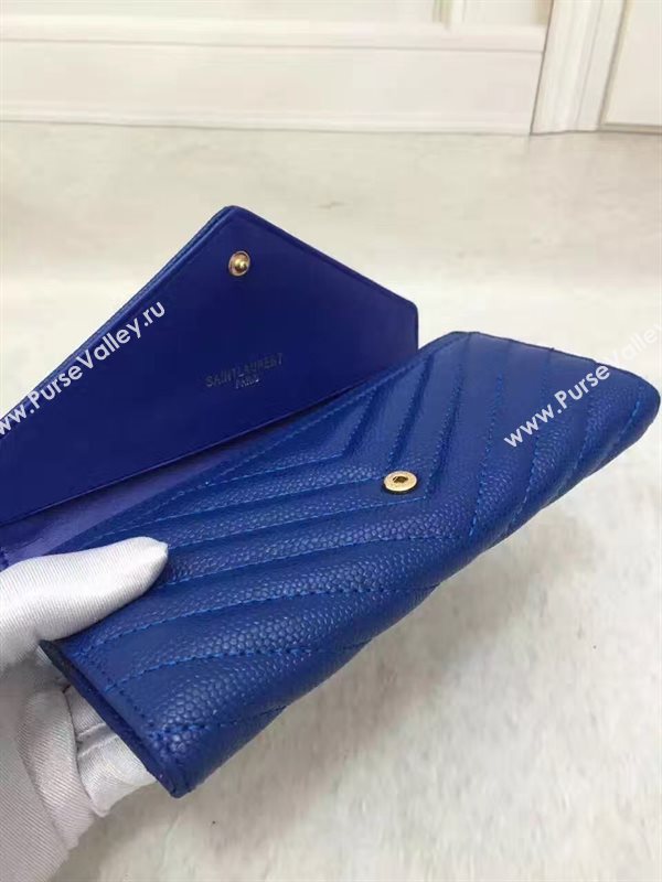 YSL grain leather wallet navy bag 4852