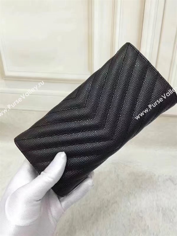 YSL grain leather wallet black bag 4853