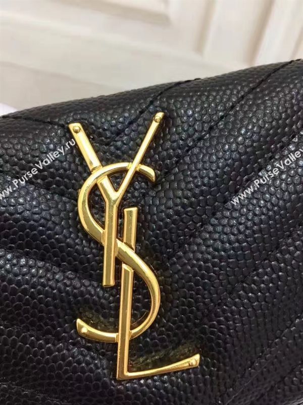 YSL grain leather wallet black bag 4853