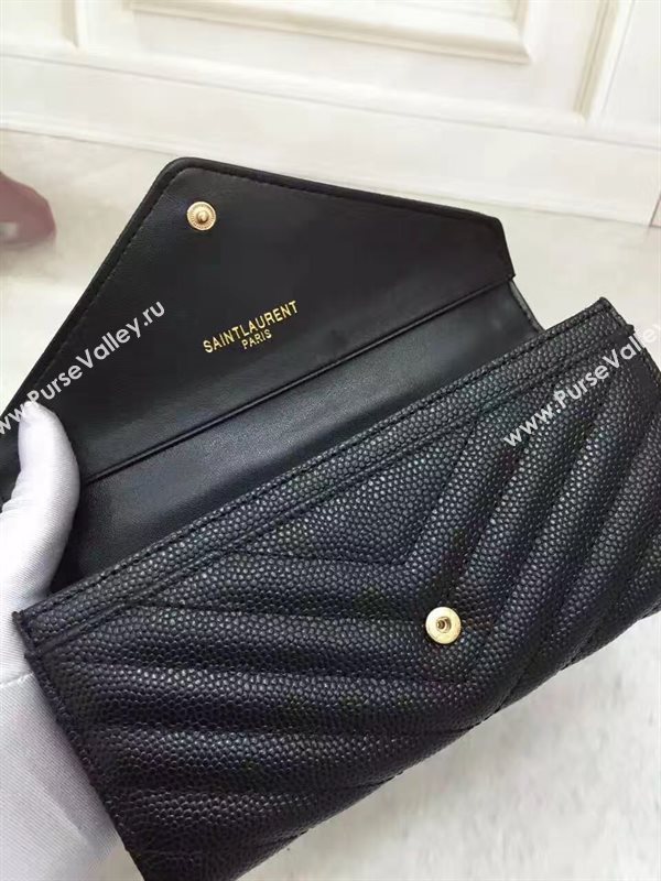 YSL grain leather wallet black bag 4853