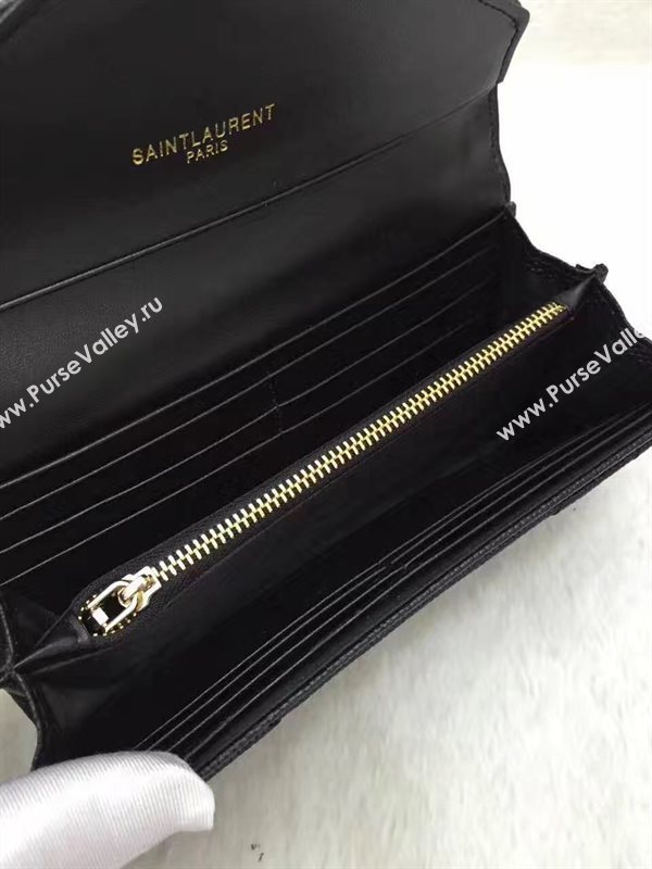 YSL grain leather wallet black bag 4853