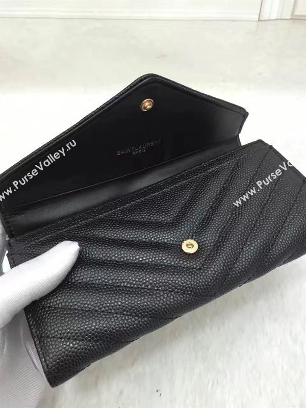 YSL grain leather wallet black bag 4853