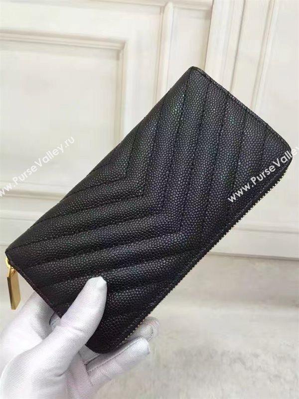 YSL grain leather wallet black bag 4854